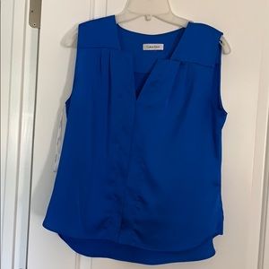 Calvin Klein sleeveless satin blouse